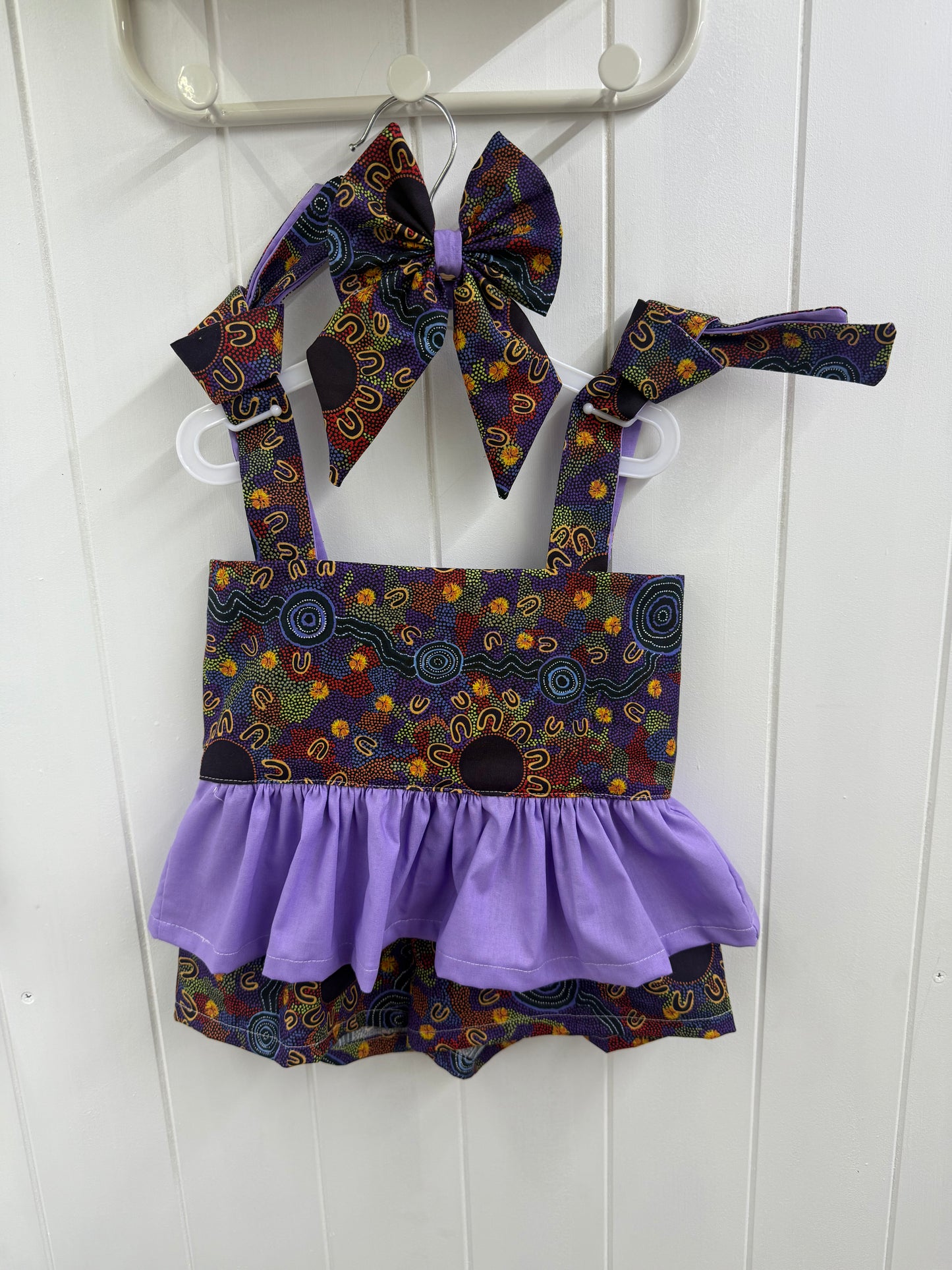 Tie Up Frill Top, Shorts & Bow Clip Sets (Size 1 to 5)