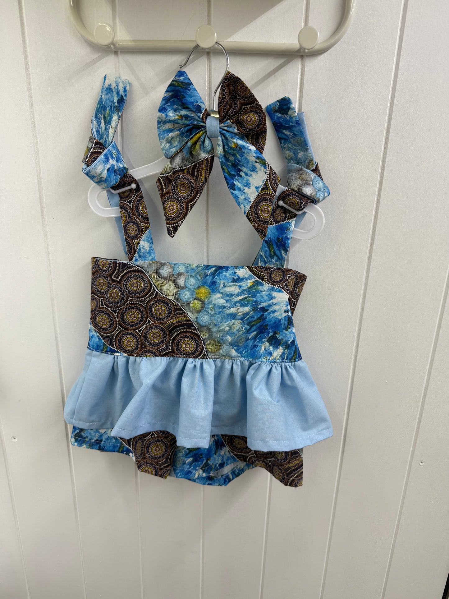 Tie Up Frill Top, Shorts & Bow Clip Sets (Size 1 to 5)