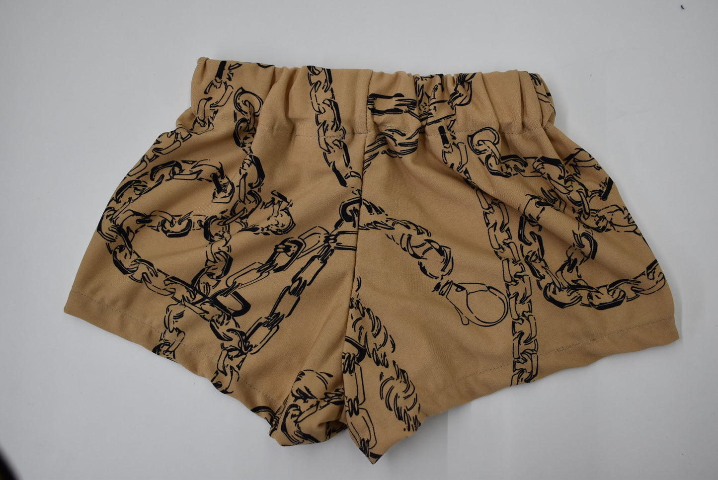 Warm Beige Chain Shorts & Headband Set