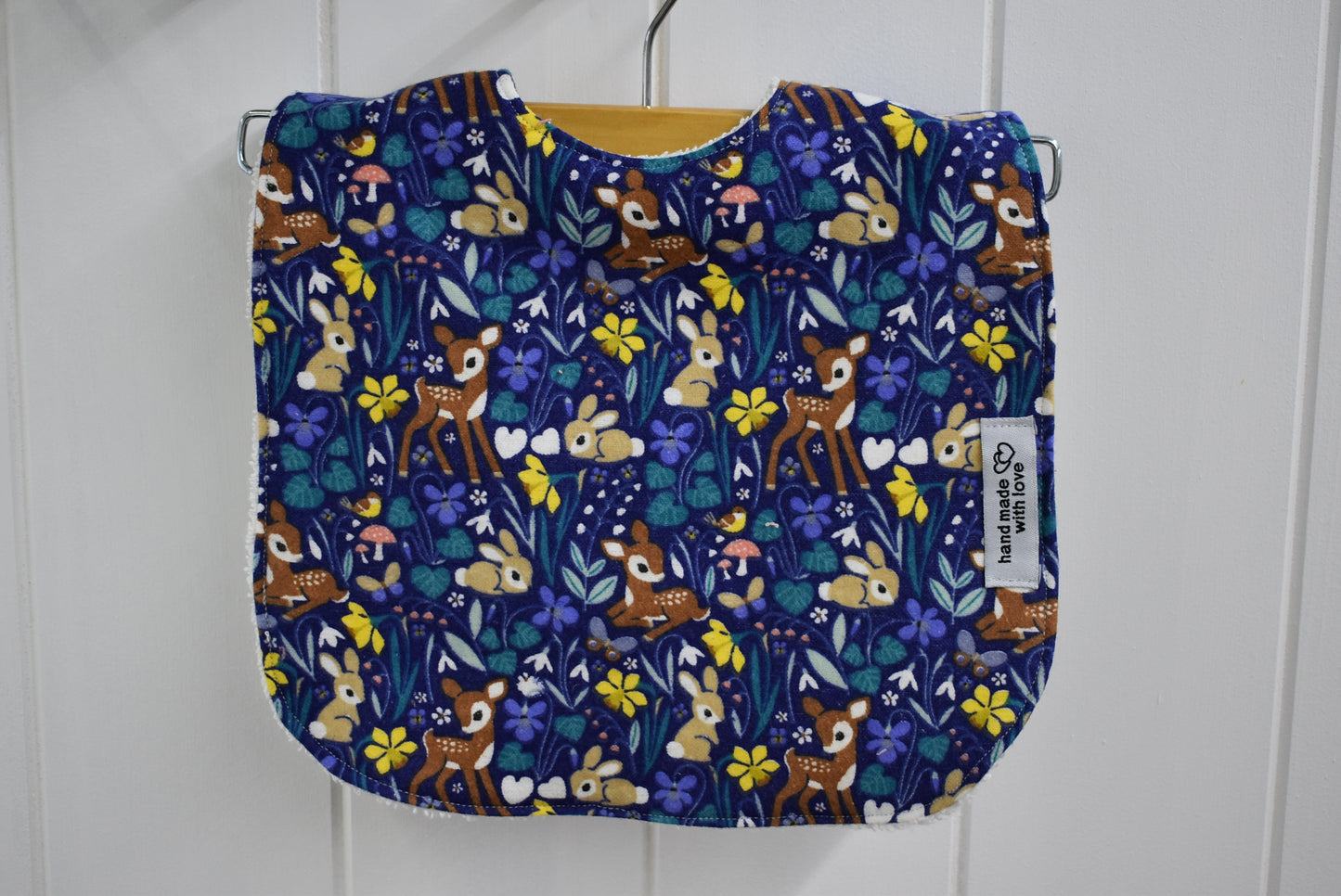 Deer & Rabbit Bibs with White Terry Towel