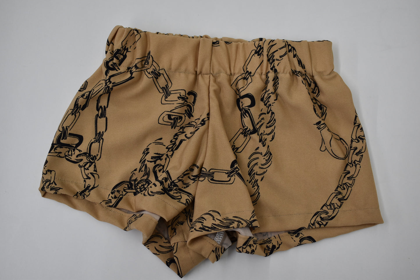 Warm Beige Chain Shorts & Headband Set
