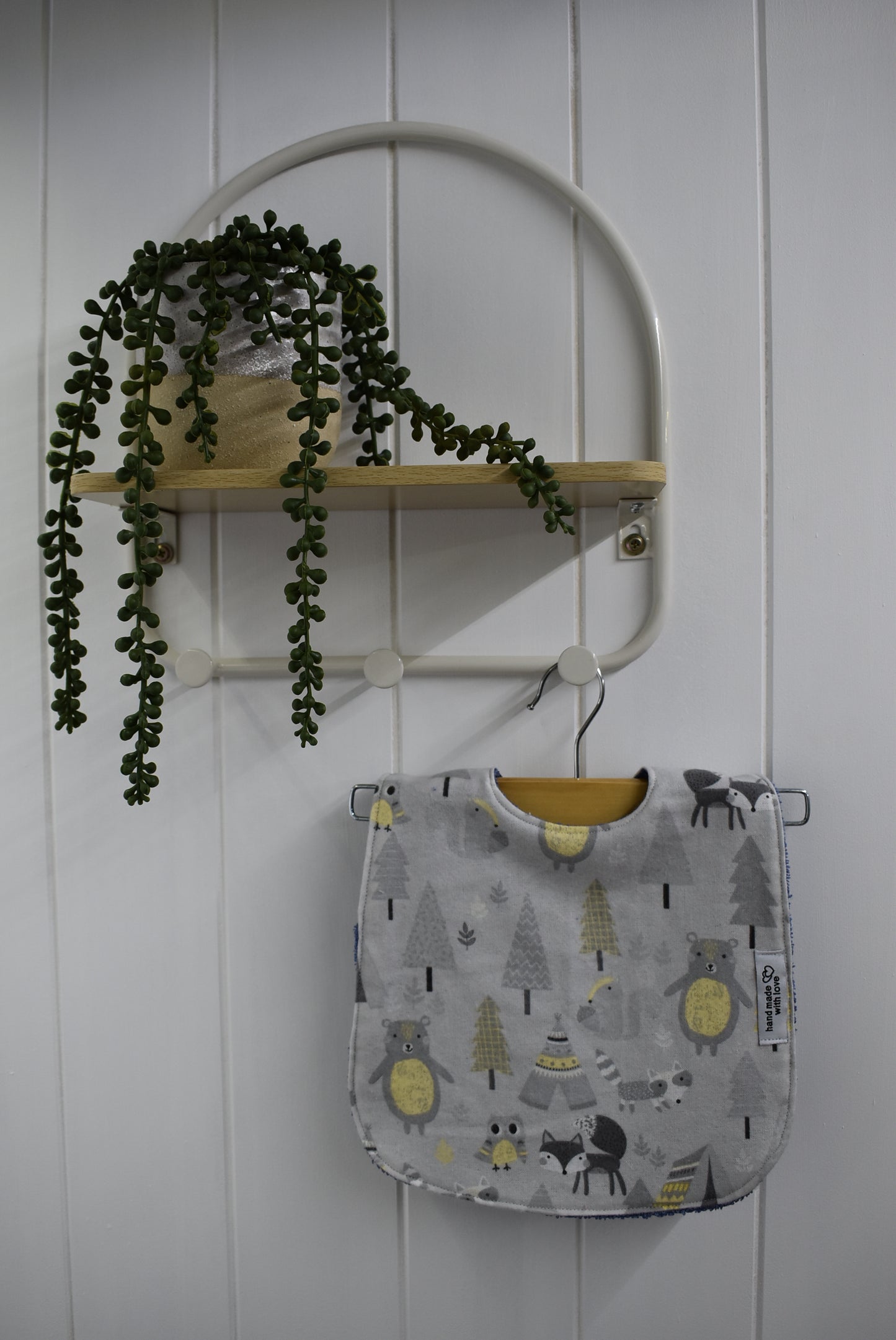 Forest Friends Bibs with Blue Terry Towel