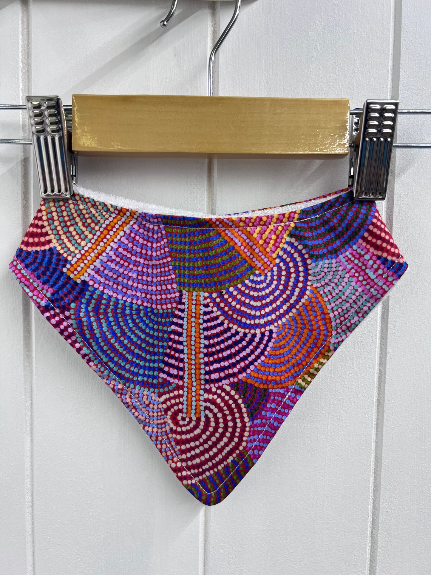 Yarla Jukurrpa (Bush Potato Dreaming) Pink Bandana Bib