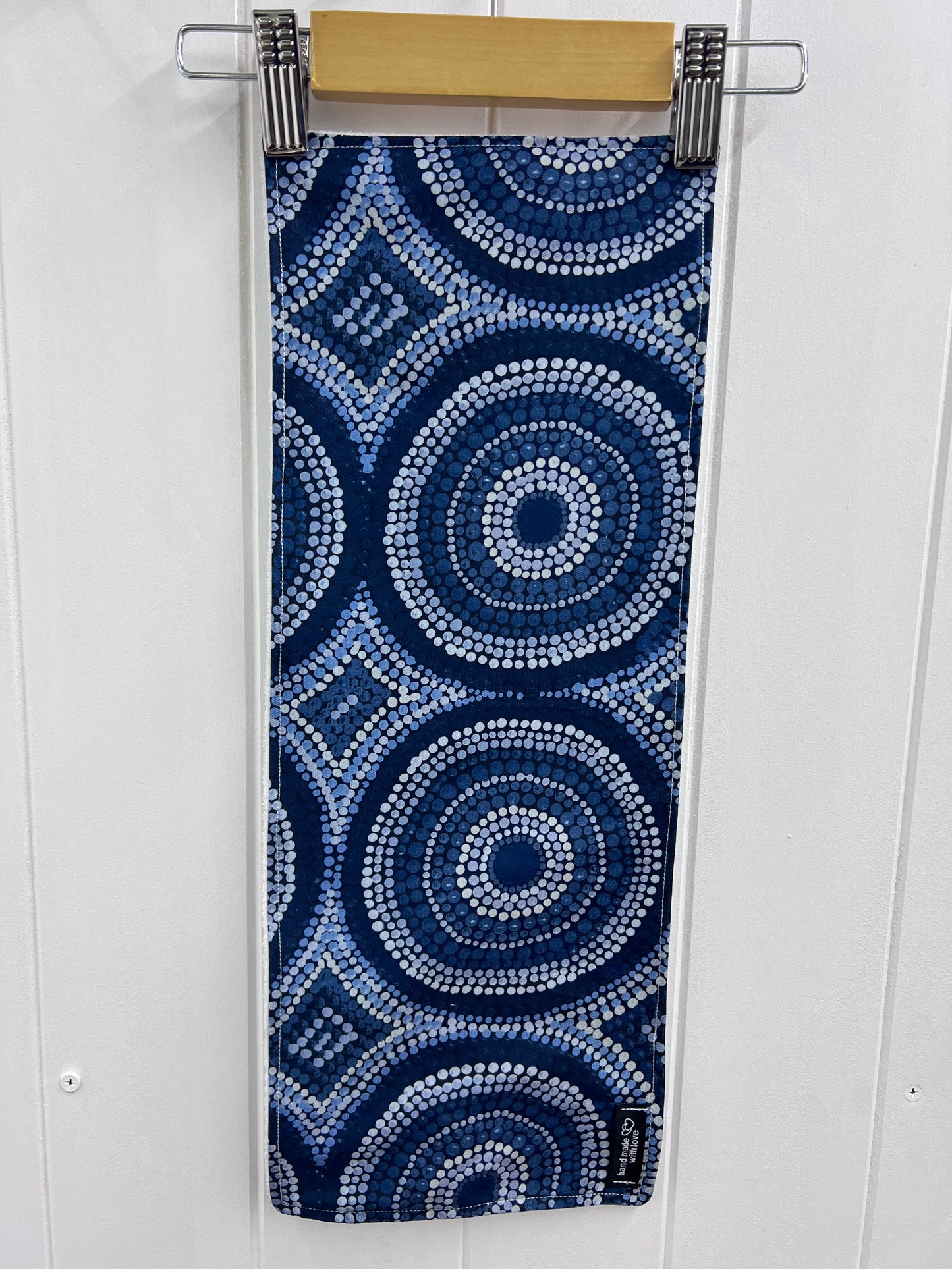 Wanakiji Jukurrpa (Bush Tomato Dreaming) Blue Burp Cloth