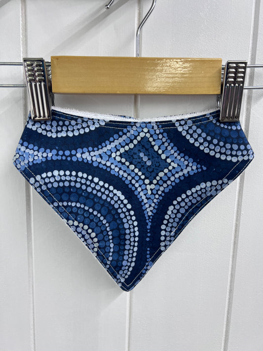 Wanakiji Jukurrpa (Bush Tomato Dreaming) Blue Bandana Bibs