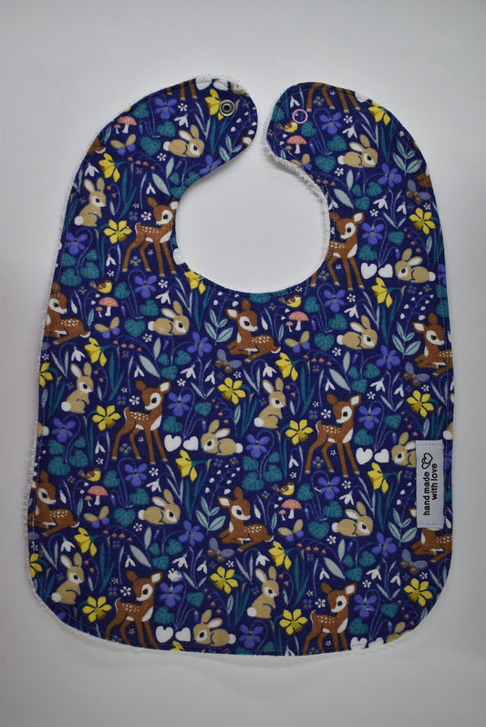 Deer & Rabbit Bibs with White Terry Towel