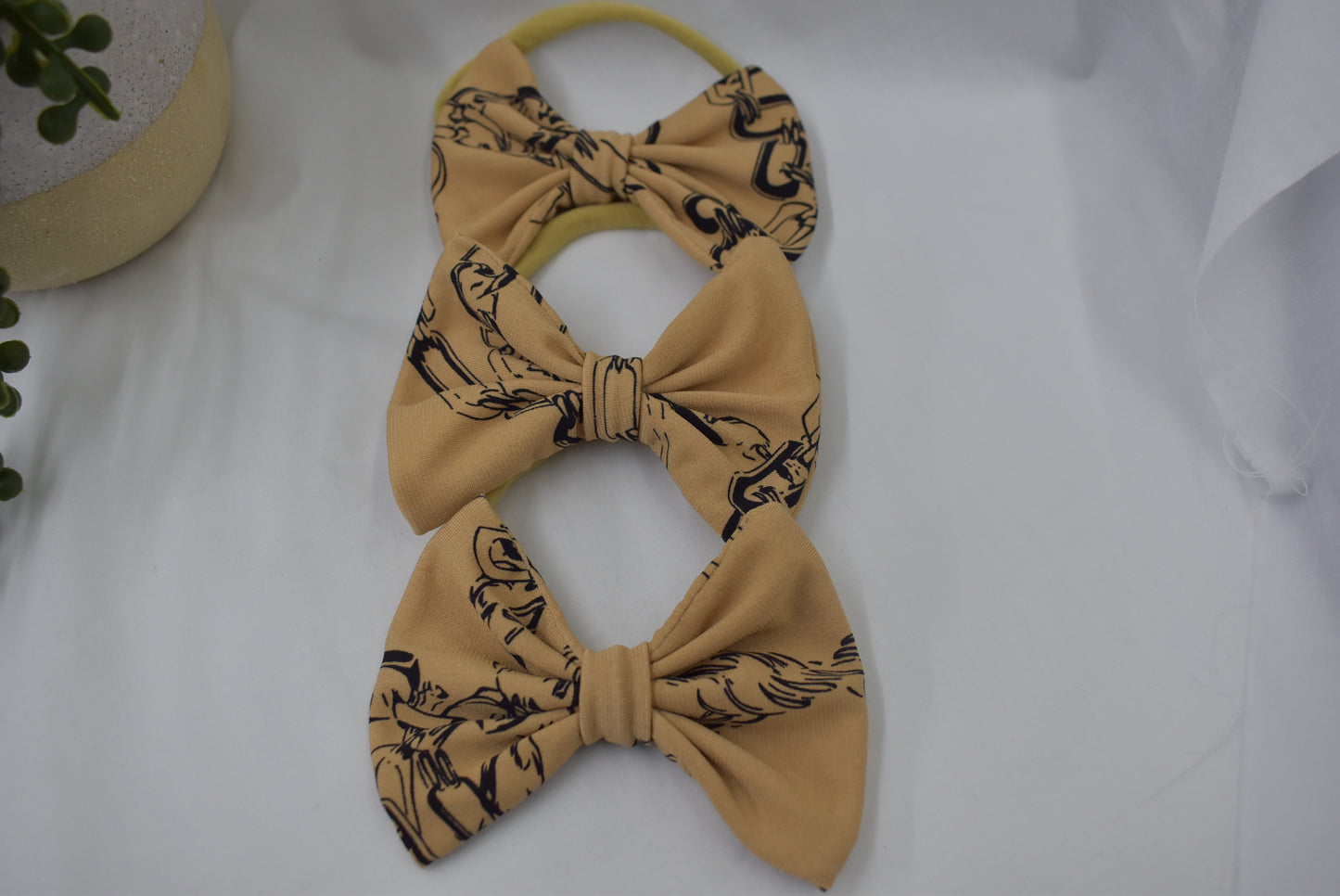 Warm Beige Chain Bow Headband